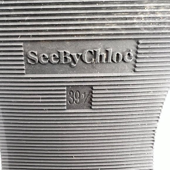 See By Chloe Women Size Eu 39.5 US 9.5 Brown Suede Leather Side Zip Ankle Boot - Picture 12 of 16